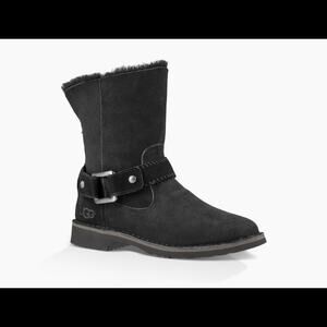 Ugg suede shearling lined Cedric biker boot black
